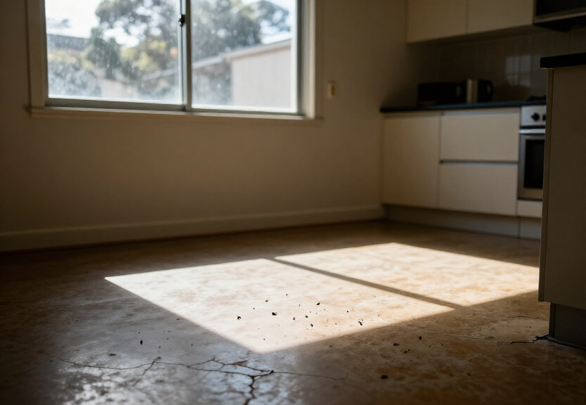 Cockroach infestation in a Rooty Hill kitchen before treatment